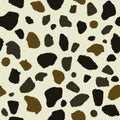 Cow skin in brown spotted texture, seamless pattern, animal print. Vector background Royalty Free Stock Photo