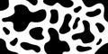 Cow skin pattern. Abstract uneven shapes background. Dalmatian, leopard, giraffe fur. Black spots camouflage texture Royalty Free Stock Photo