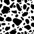 Cow skin pattern design. Animal print. Simple spots of cow, seamless background. Vector Royalty Free Stock Photo