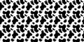 Cow skin seamless pattern. Abstract uneven organic shapes background. Dalmatian, leopard or giraffe fur. Black spots Royalty Free Stock Photo