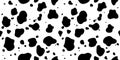 Cow Skin Seamless Pattern. Animal Fur Texture in Vector. Black and White Background for Print and Banners Royalty Free Stock Photo