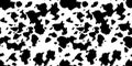 Cow skin texture, black and white spot repeated seamless pattern. Animal print dalmatian dog stains. Vector Royalty Free Stock Photo