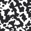 Cow skin texture, black and white spot seamless pattern. Animal print dalmatian dog stains. Vector Royalty Free Stock Photo