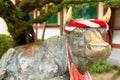 Cow statue in Dazaifu shrine Royalty Free Stock Photo