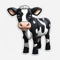 Farm Calf Sticker High-contrast Shading With Toy-like Proportions Royalty Free Stock Photo