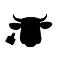 Cow Tag icon vector. kine illustration sign. beefs symbol or logo.