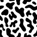 Cow texture pattern. Black and white seamless background Royalty Free Stock Photo