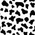 Cow texture pattern black and white. Spot skin seamless background. Animal skin template. Vector design illustration. Royalty Free Stock Photo