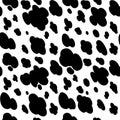 Cow texture pattern repeated seamless black and white milk Royalty Free Stock Photo