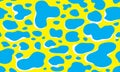 Cow texture pattern repeated seamless blue and yellow spot skin fur