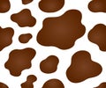 Cow texture pattern repeated seamless brown and white spot skin fur print Royalty Free Stock Photo