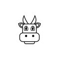 Cow vector icon on white background