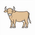 Cow. Vector illustration. Isolated on white background. Hand drawn. Royalty Free Stock Photo