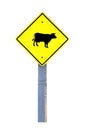 Cow warning sign Royalty Free Stock Photo