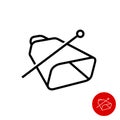 Cowbell icon. Simple linear style cow bell with stick symbol.