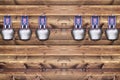 Cowbells on wooden board Royalty Free Stock Photo