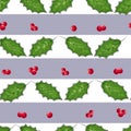 Cowberry vector illustration, berries images. Doodle cowberry vector illustration in red and green color. Cowberry berries images