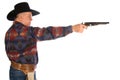 Cowboy aiming gun. Royalty Free Stock Photo