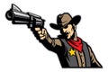 Cowboy aiming the gun Royalty Free Stock Photo