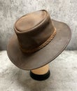 Cowboy australian leather hat brown