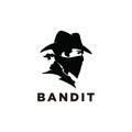 Cowboy bandit with Bandana Scarf Mask illustration