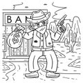 Cowboy Bandit Coloring Page for Kids