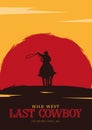 Cowboy banner. Wild West and Rodeo with horse. Texas. Vector illustration.