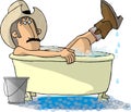 Cowboy Bath Royalty Free Stock Photo