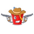 Cowboy beach bucket shape with sand cartoon Royalty Free Stock Photo