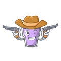 Cowboy berry smoothie character cartoon