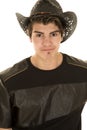 Cowboy black hat and shirt up close Royalty Free Stock Photo