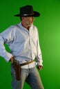 Cowboy with hat drawing Colt Royalty Free Stock Photo