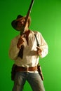 Cowboy with hat drawing Colt Royalty Free Stock Photo