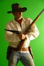 Cowboy with hat drawing Colt Royalty Free Stock Photo