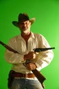 Cowboy with hat drawing Colt Royalty Free Stock Photo