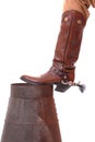 Cowboy Boot On Can Royalty Free Stock Photo