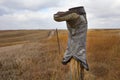 Cowboy Boot on a Fence Post Royalty Free Stock Photo