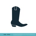 Cowboy Boot Icon Vector Logo Template Illustration Design. Vector EPS 10