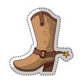 Cowboy boot shoe icon Royalty Free Stock Photo