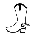 Cowboy boot shoe icon Royalty Free Stock Photo