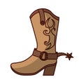 Cowboy boot shoe icon