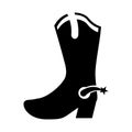 Cowboy boot shoe icon Royalty Free Stock Photo