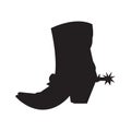 Cowboy boot with spur silhouette Royalty Free Stock Photo