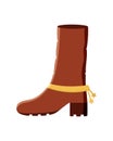 Cowboy boot with spurs, vector doodle illustration. Western concept icon isolated on a white background Royalty Free Stock Photo