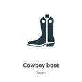 Cowboy boot vector icon on white background. Flat vector cowboy boot icon symbol sign from modern desert collection for mobile Royalty Free Stock Photo