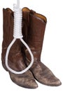 Cowboy Boots, Hangman Noose Rope, Western Old West Royalty Free Stock Photo