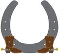 Cowboy Boots and Horse Shoe