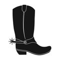 Cowboy boots icon in monochrome style isolated on white background. Rodeo symbol.