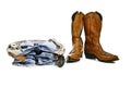 Cowboy boots jeans Royalty Free Stock Photo