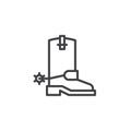 Cowboy boots line icon